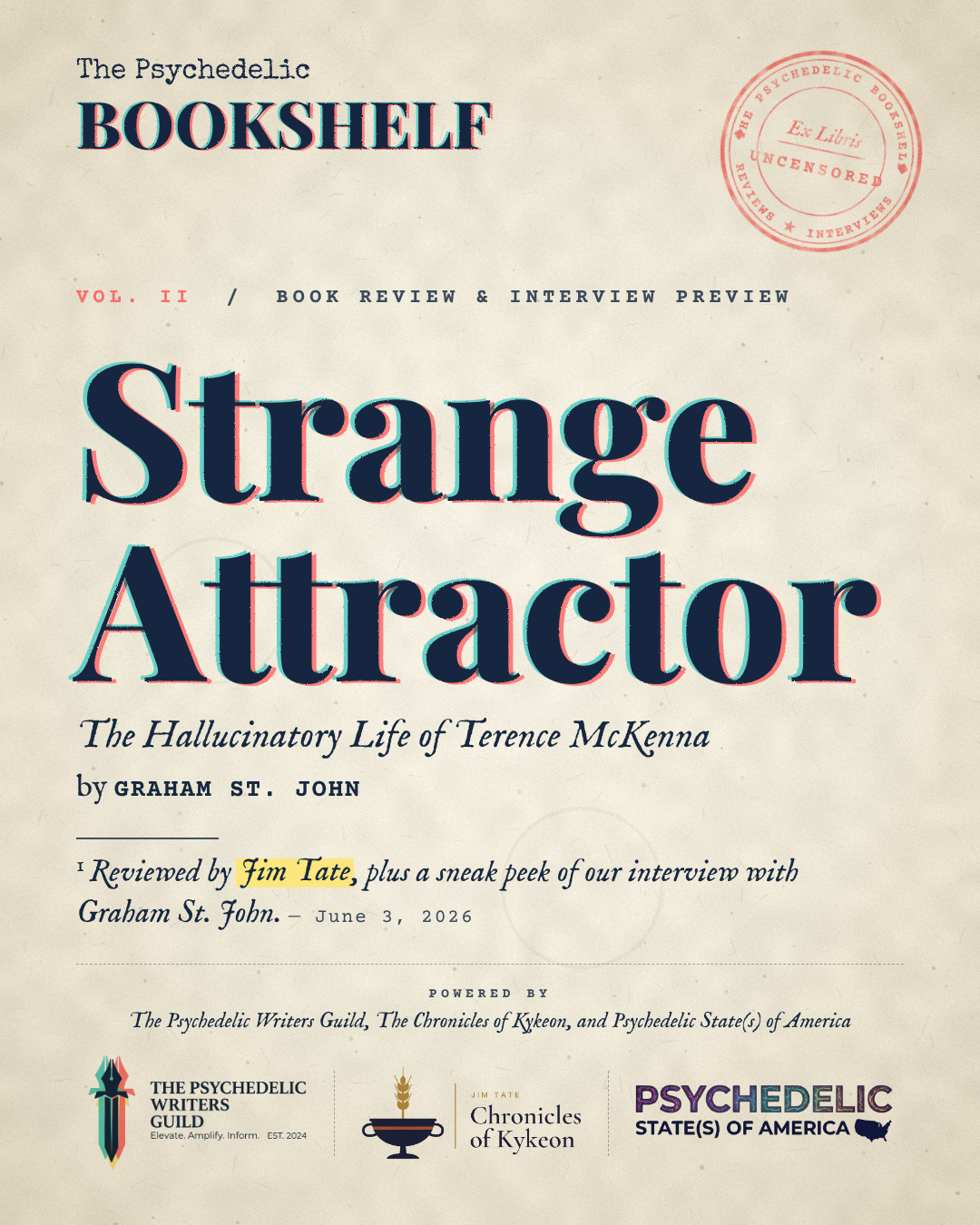 The Psychedelic Bookshelf — Strange Attractor review flyer