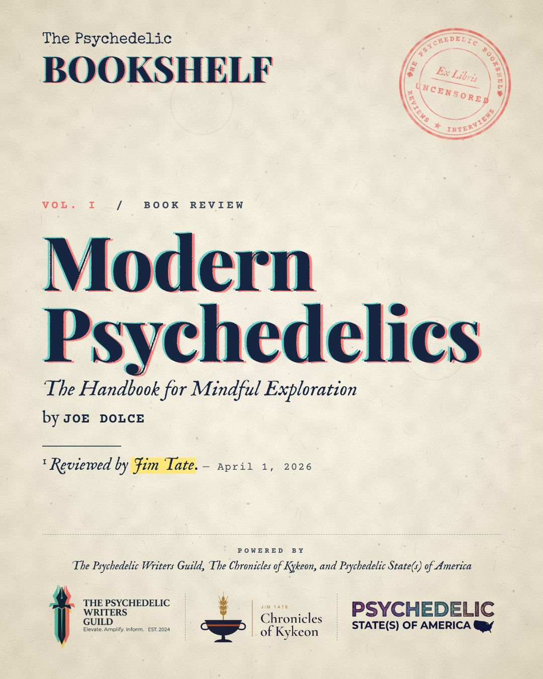 The Psychedelic Bookshelf — Modern Psychedelics review flyer
