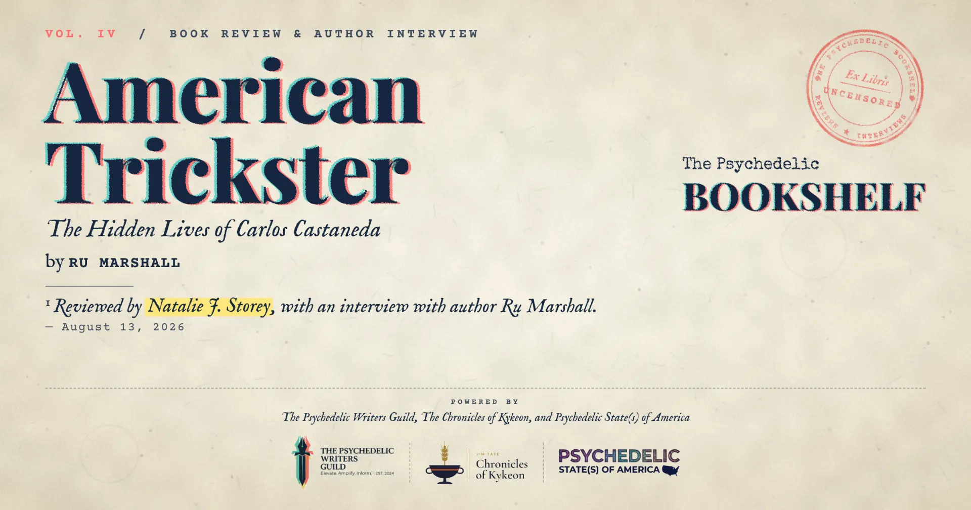 The Psychedelic Bookshelf — Vol IV_American Trickster review banner